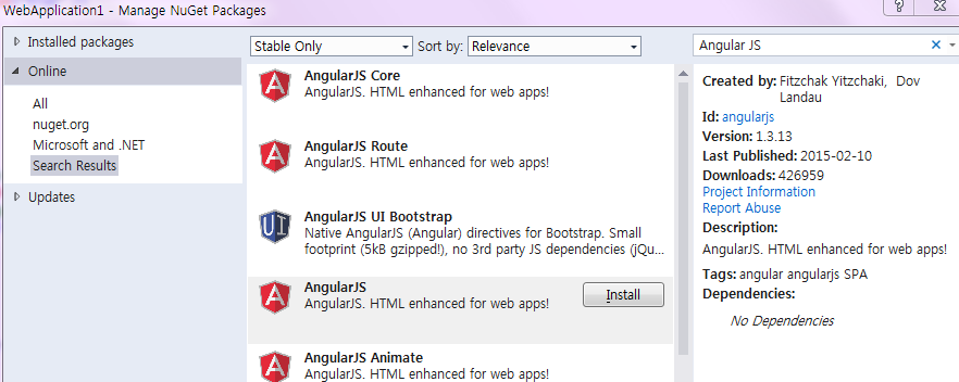 installation angularjs